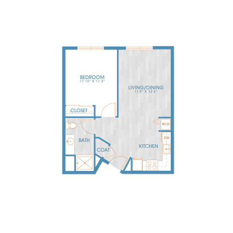 The Residences at Stone Creek in Milton, Washington One Bedroom Floor Plan